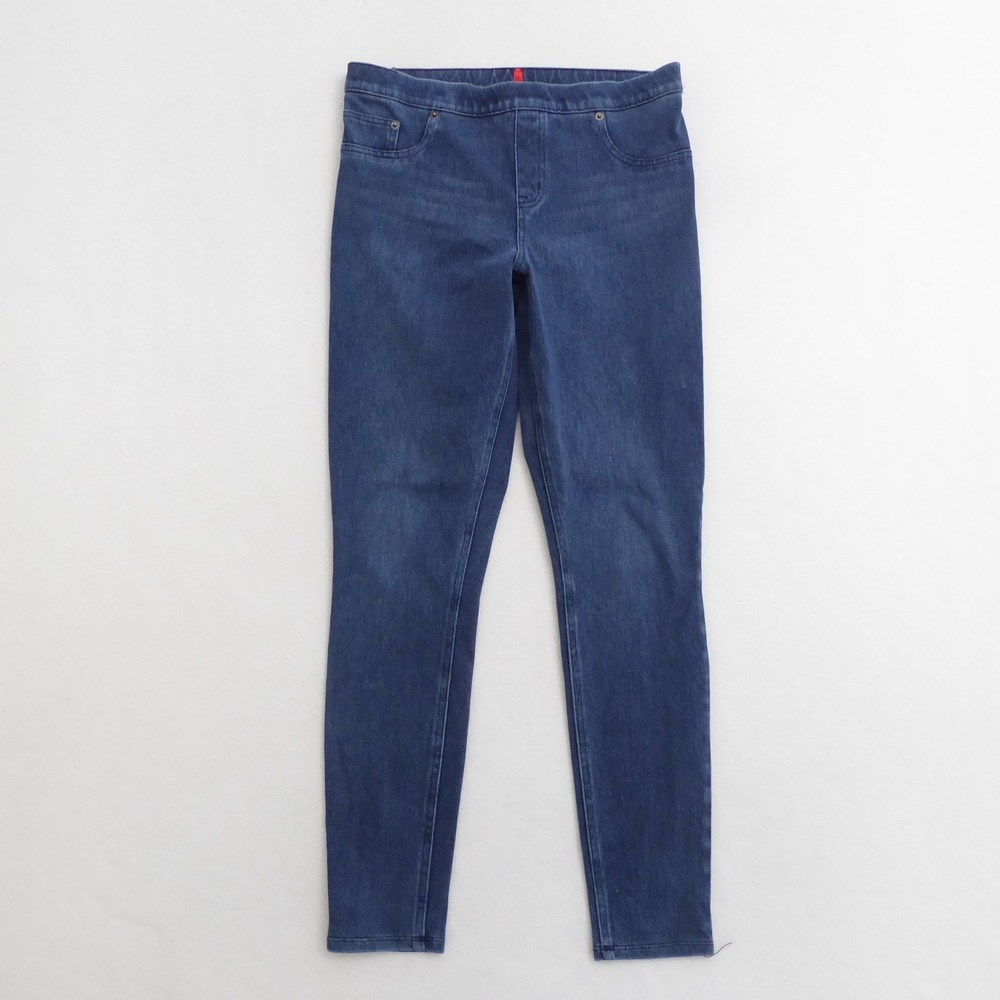 SPANX Womens Jean-ish Ankle Leggings In Twillight Blue Denim #FL0115 Size Large